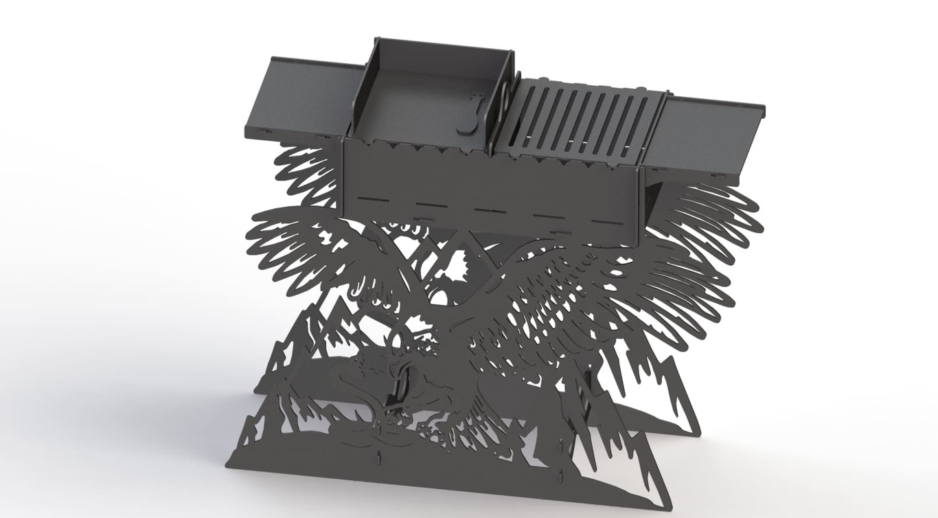 Eagle Fire Pit Barbecue. DXF files for plasma, laser cutting. Фото 5