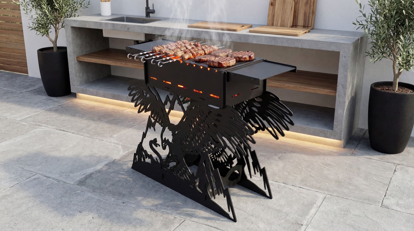 Eagle Fire Pit Barbecue. DXF files for plasma, laser cutting. Фото 2