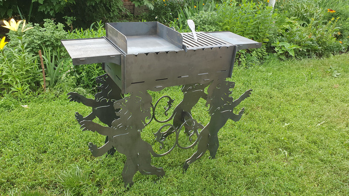 Lion Fire Pit Barbecue. DXF files for plasma, laser cutting