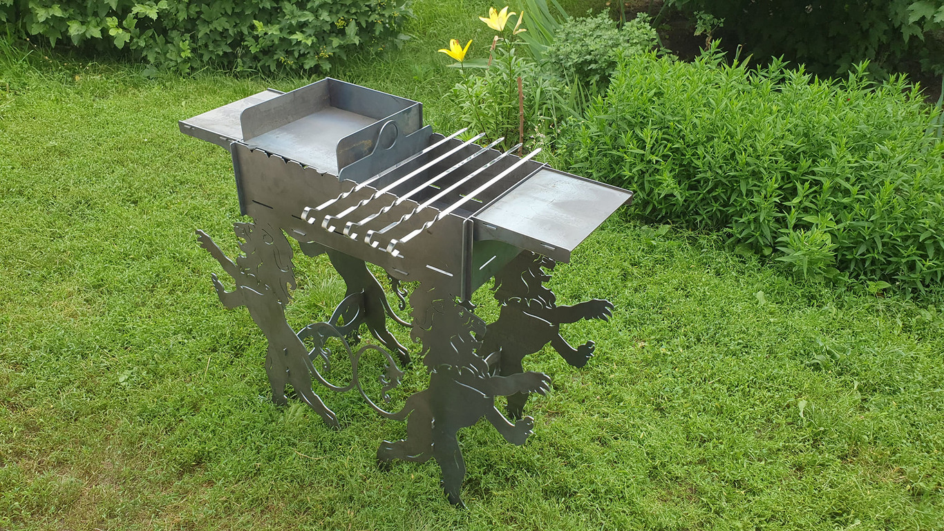 Lion Fire Pit Barbecue. DXF files for plasma, laser cutting. Фото 4