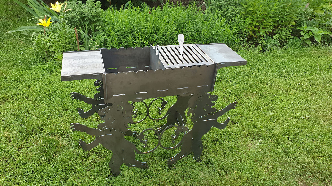 Lion Fire Pit Barbecue. DXF files for plasma, laser cutting. Фото 5