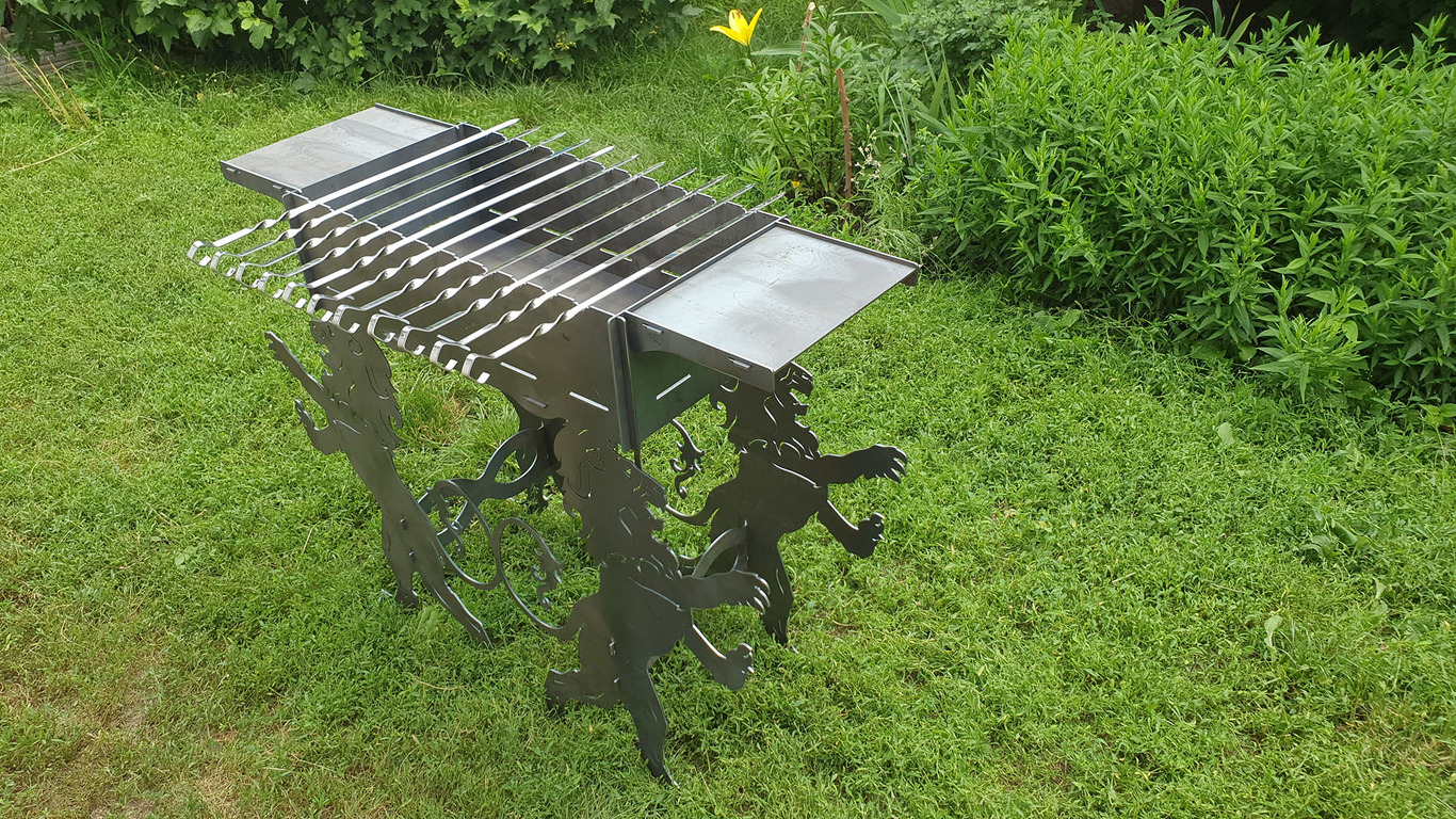 Lion Fire Pit Barbecue. DXF files for plasma, laser cutting. Фото 8