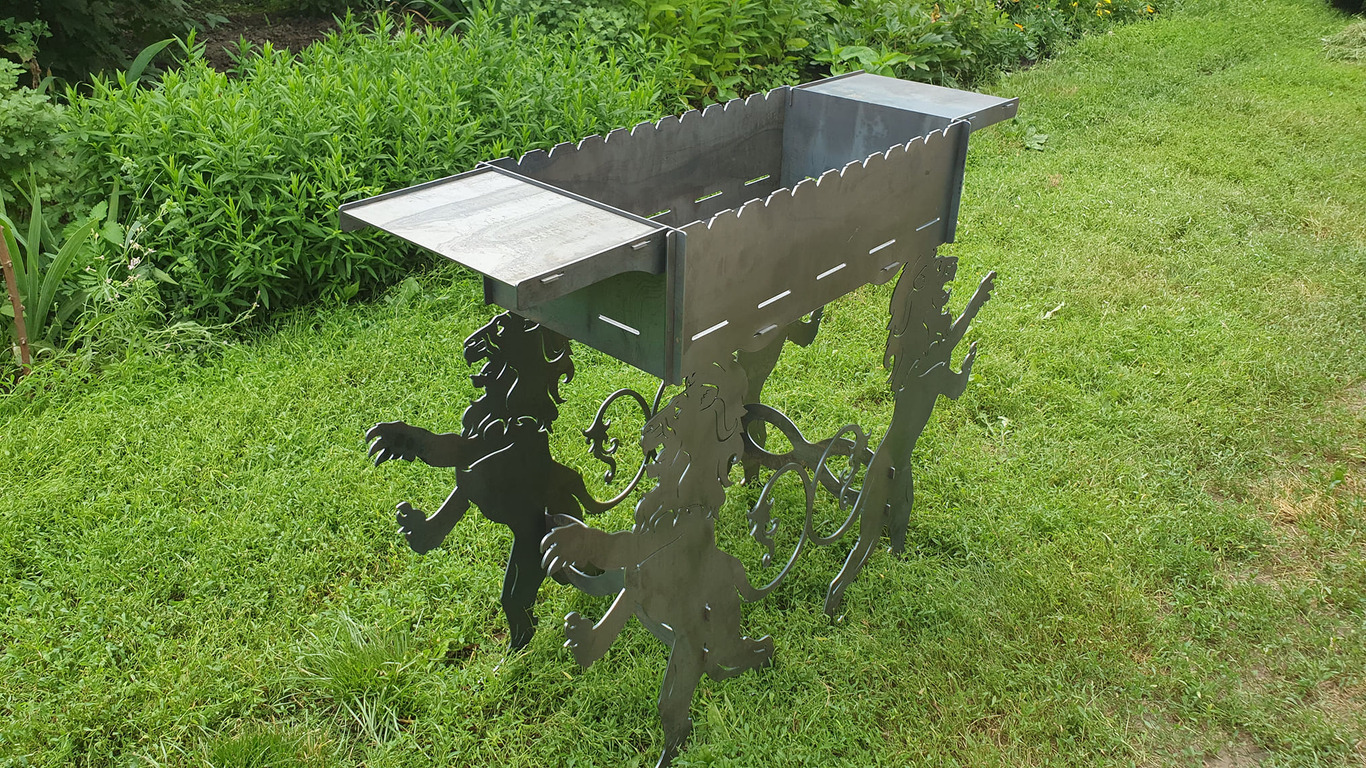 Lion Fire Pit Barbecue. DXF files for plasma, laser cutting. Фото 9