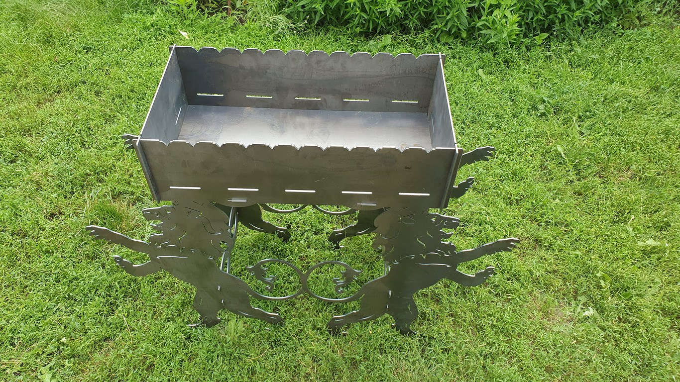 Lion Fire Pit Barbecue. DXF files for plasma, laser cutting. Фото 10