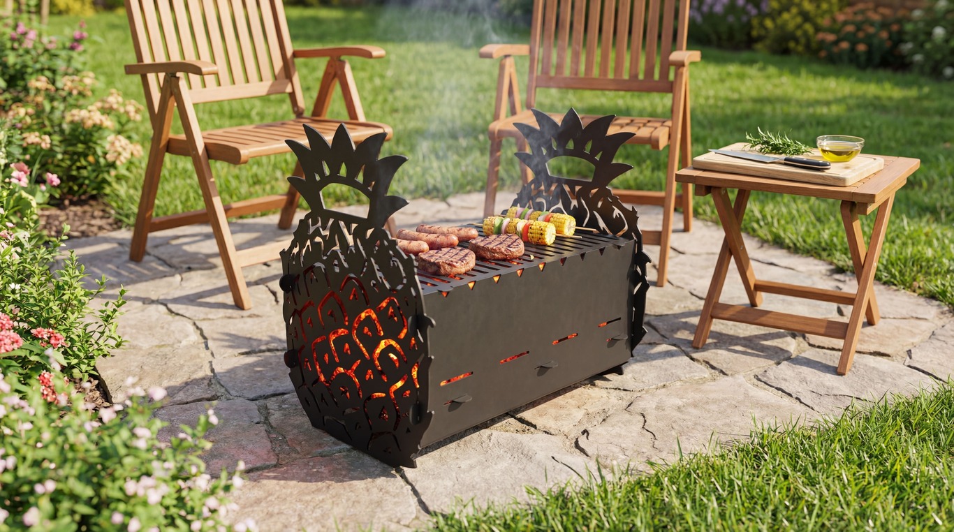 Pineapple Fire Pit Grill. DXF files for plasma, laser cutting. Фото 2