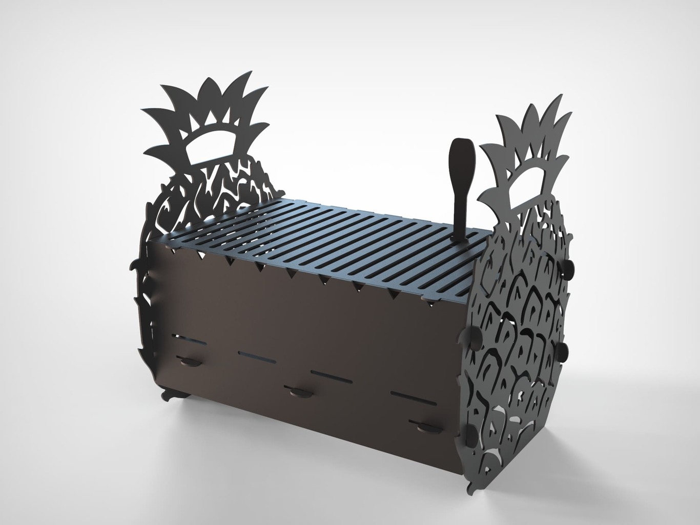 Pineapple Fire Pit Grill. DXF files for plasma, laser cutting. Фото 5