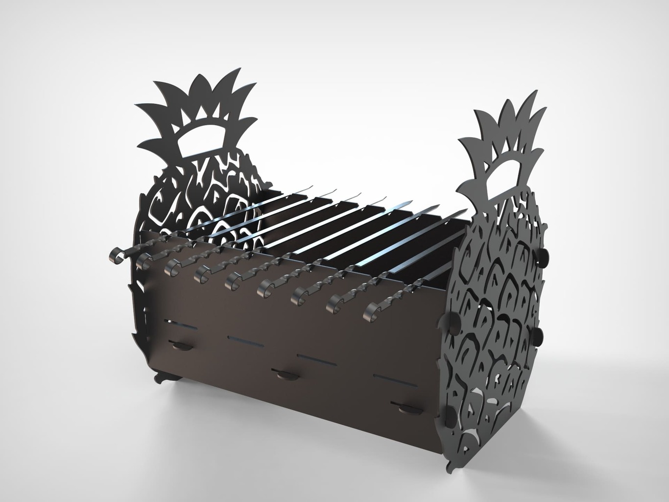 Pineapple Fire Pit Grill. DXF files for plasma, laser cutting. Фото 9