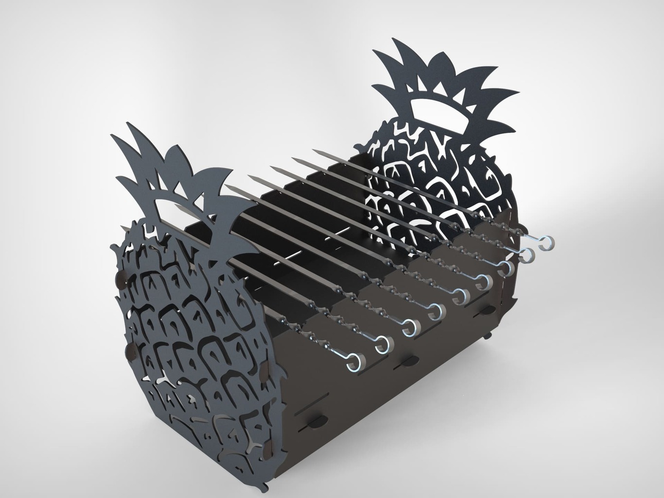 Pineapple Fire Pit Grill. DXF files for plasma, laser cutting. Фото 6