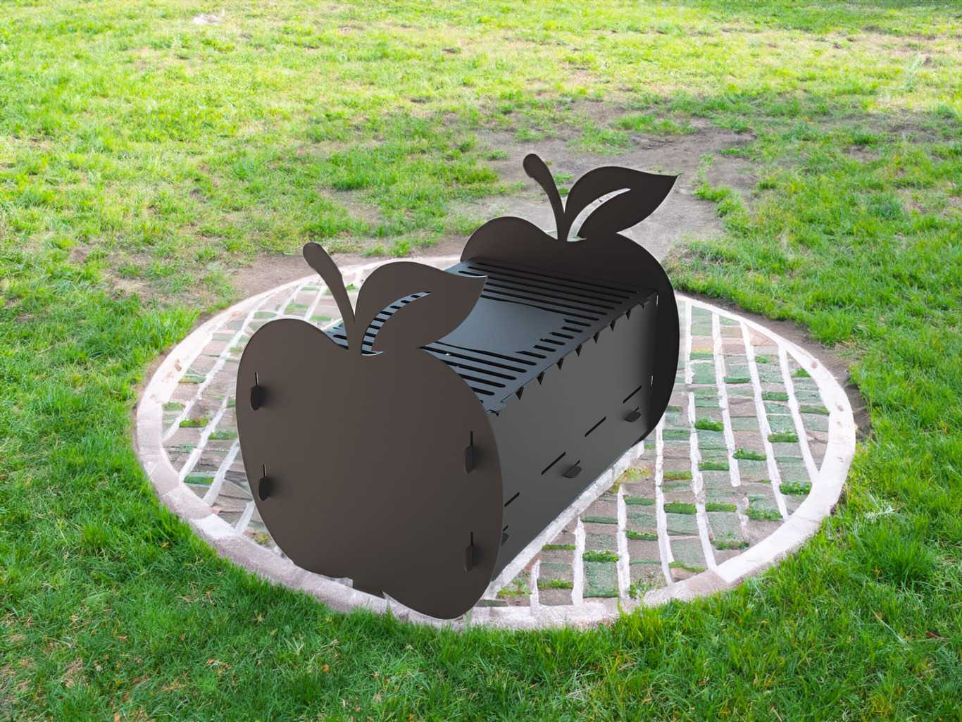 Apple Fire Pit Grill. DXF files for plasma, laser cutting