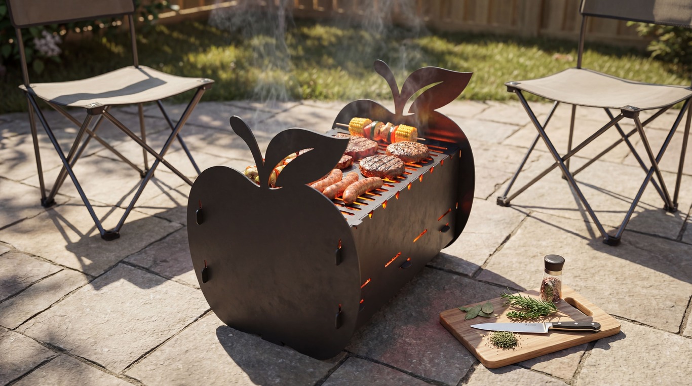 Apple Fire Pit Grill. DXF files for plasma, laser cutting. Фото 2