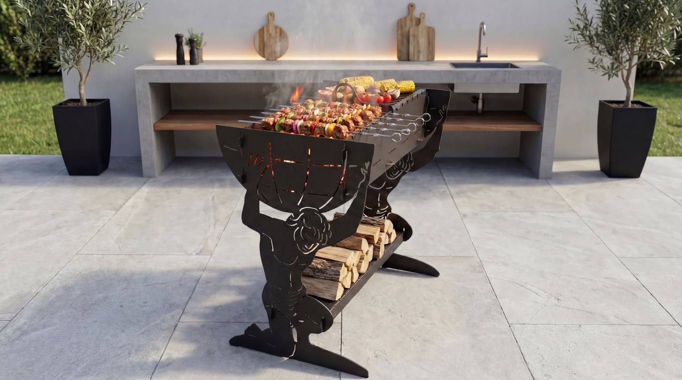 Atlant Fire Pit Grill. DXF files for plasma, laser cutting. Фото 3