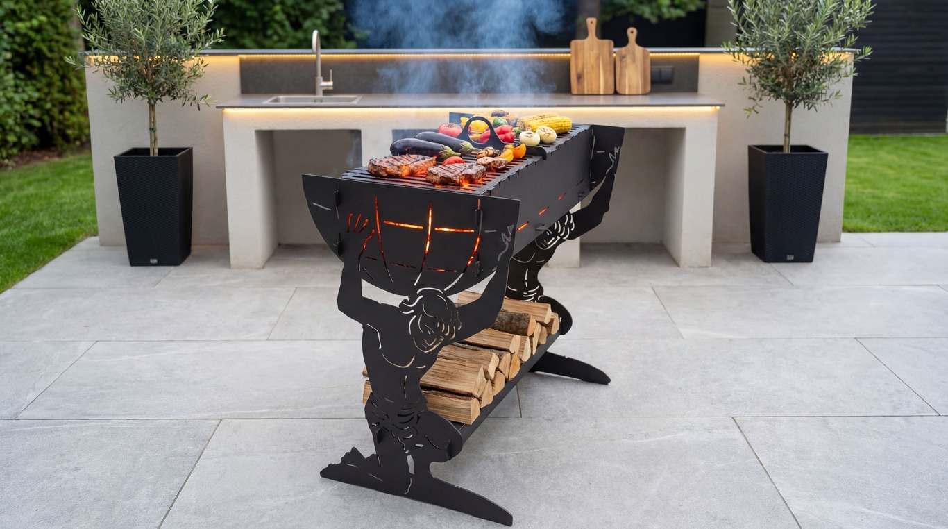 Atlant Fire Pit Grill. DXF files for plasma, laser cutting. Фото 2