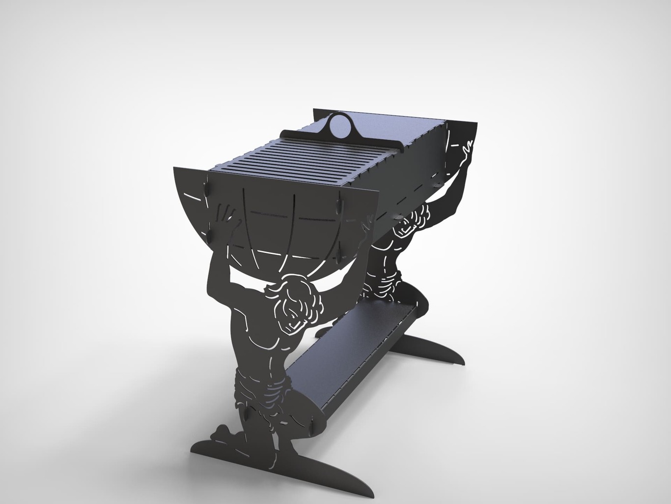 Atlant Fire Pit Grill. DXF files for plasma, laser cutting. Фото 11