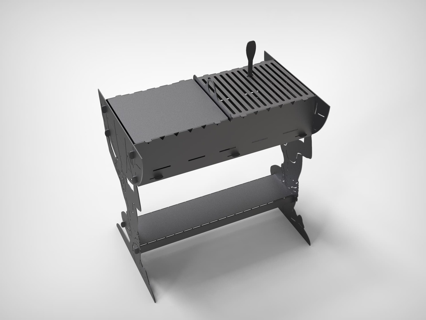 Atlant Fire Pit Grill. DXF files for plasma, laser cutting. Фото 5