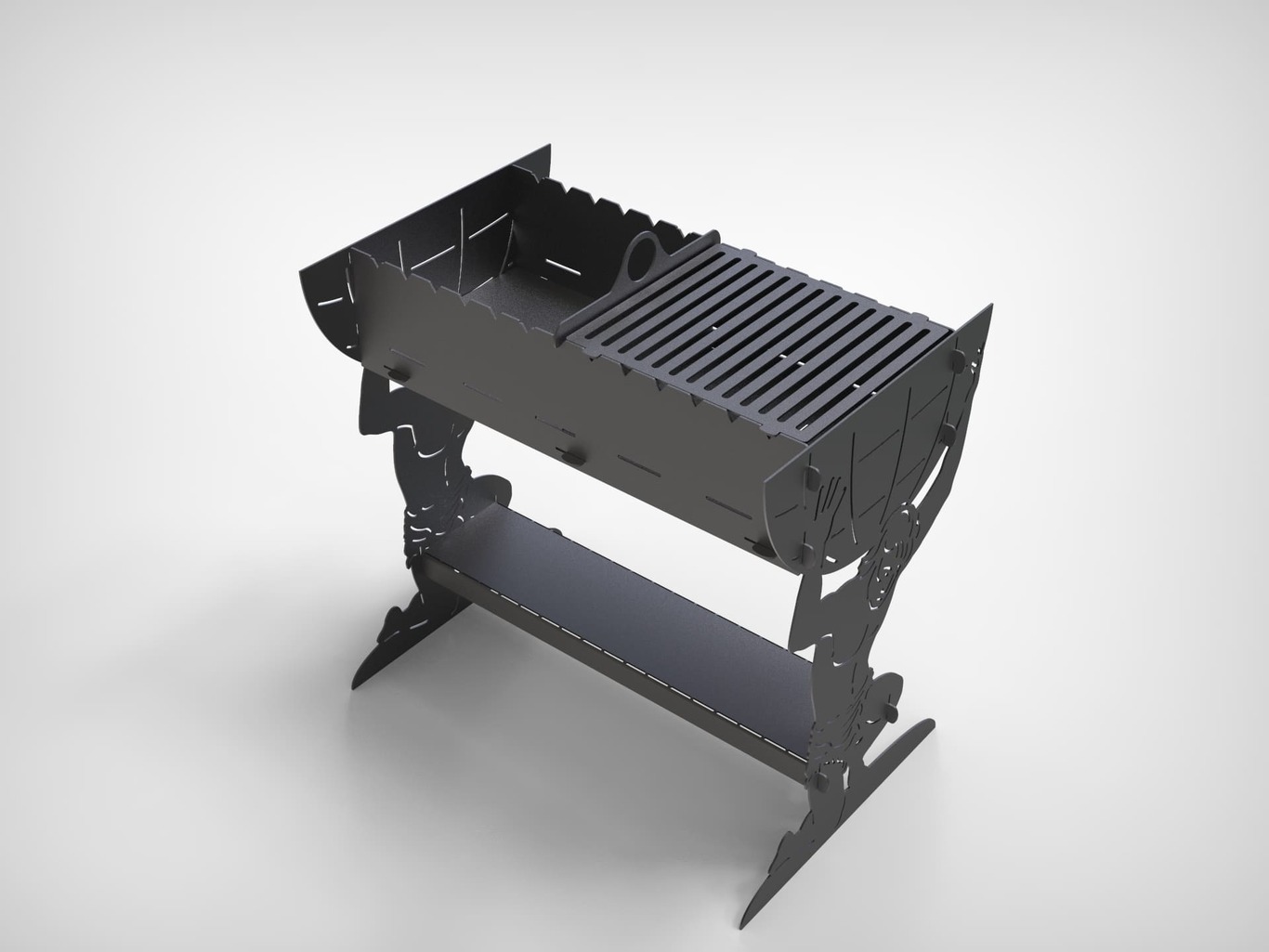 Atlant Fire Pit Grill. DXF files for plasma, laser cutting. Фото 6