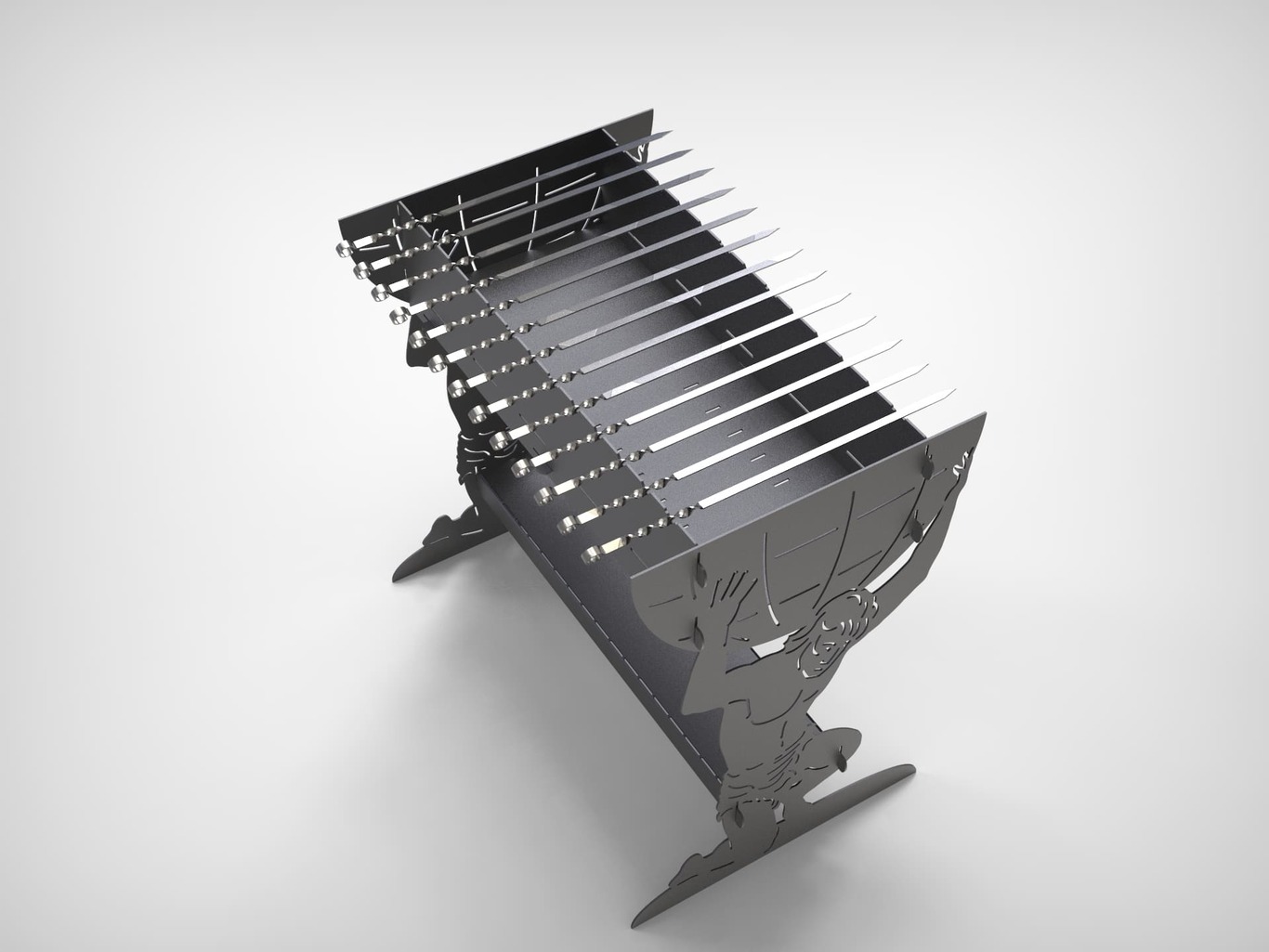 Atlant Fire Pit Grill. DXF files for plasma, laser cutting. Фото 9