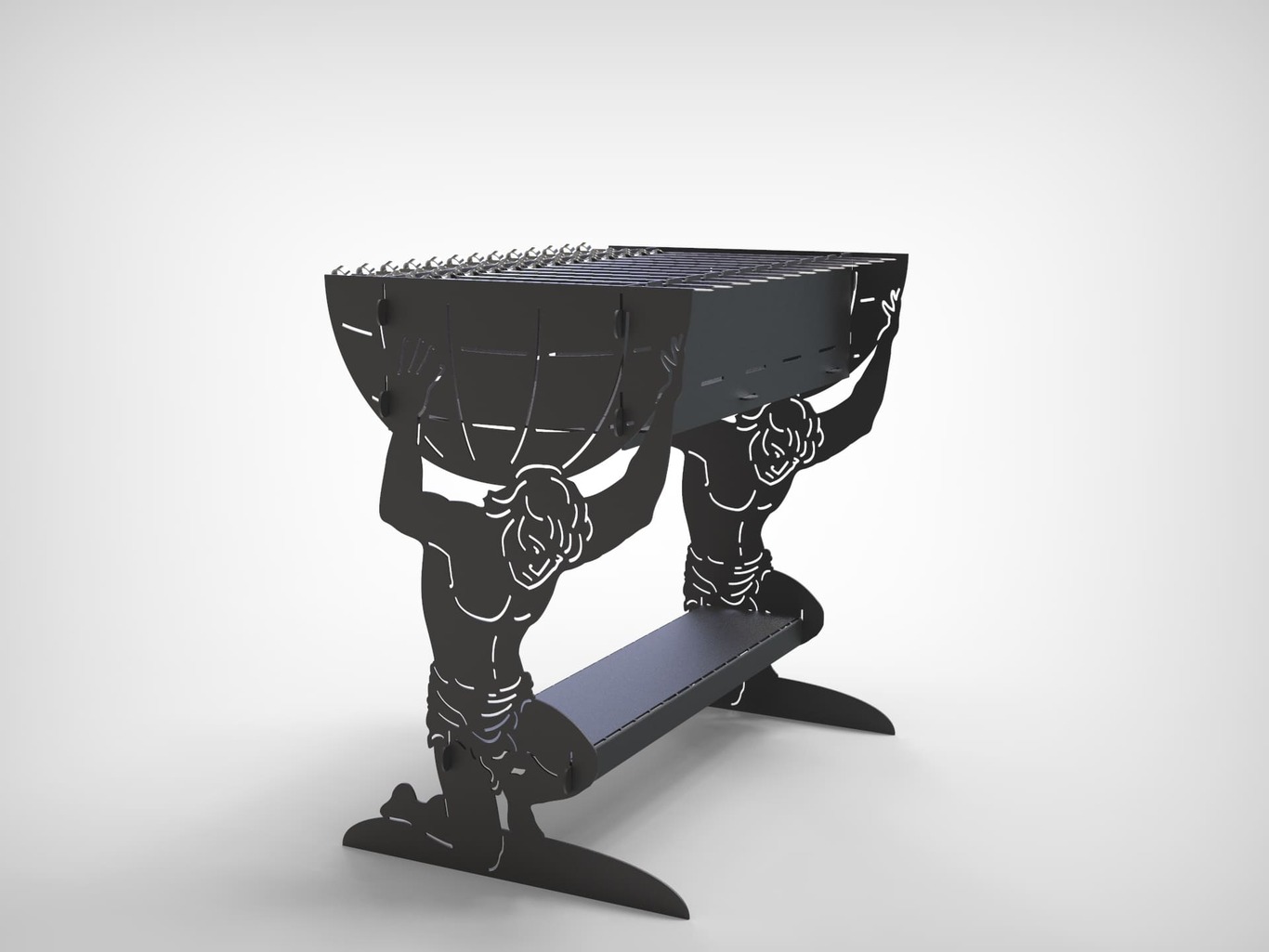 Atlant Fire Pit Grill. DXF files for plasma, laser cutting. Фото 10