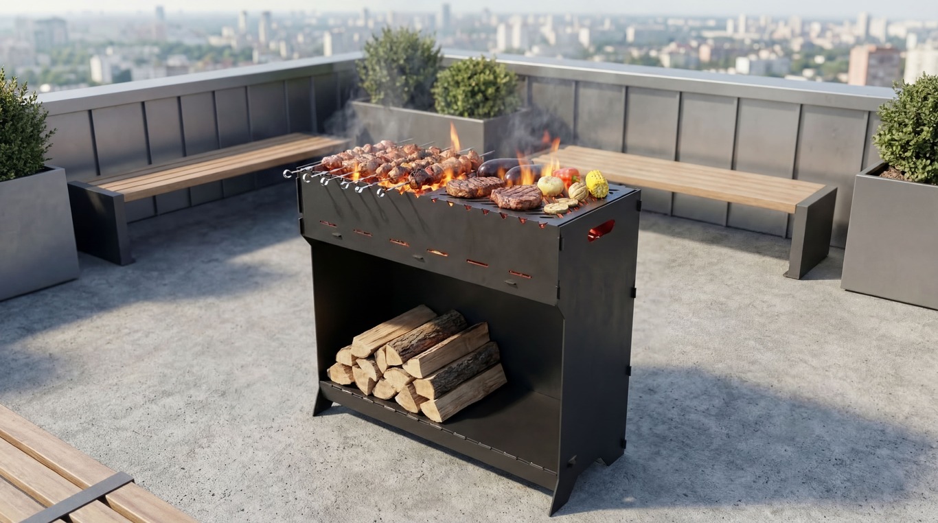 Brazier Fire Pit Grill. DXF files for plasma, laser cutting. Фото 2
