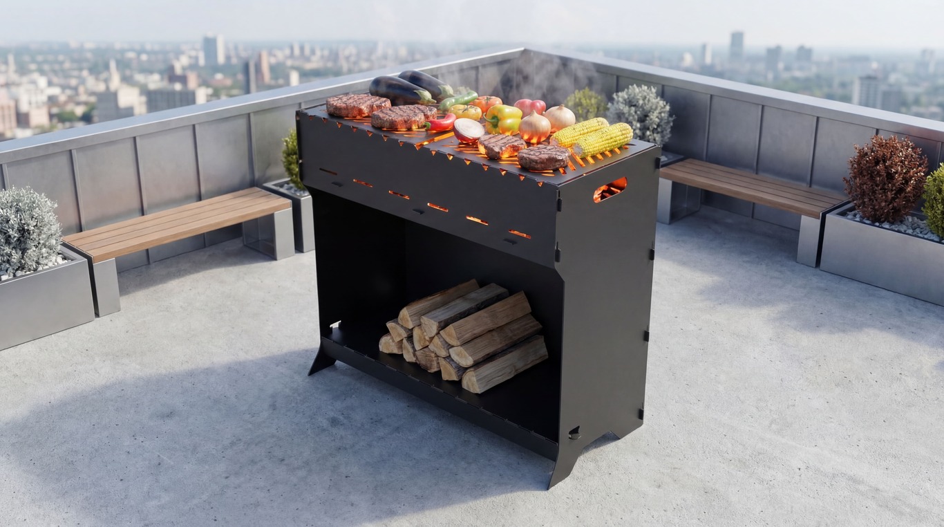 Brazier Fire Pit Grill. DXF files for plasma, laser cutting. Фото 3