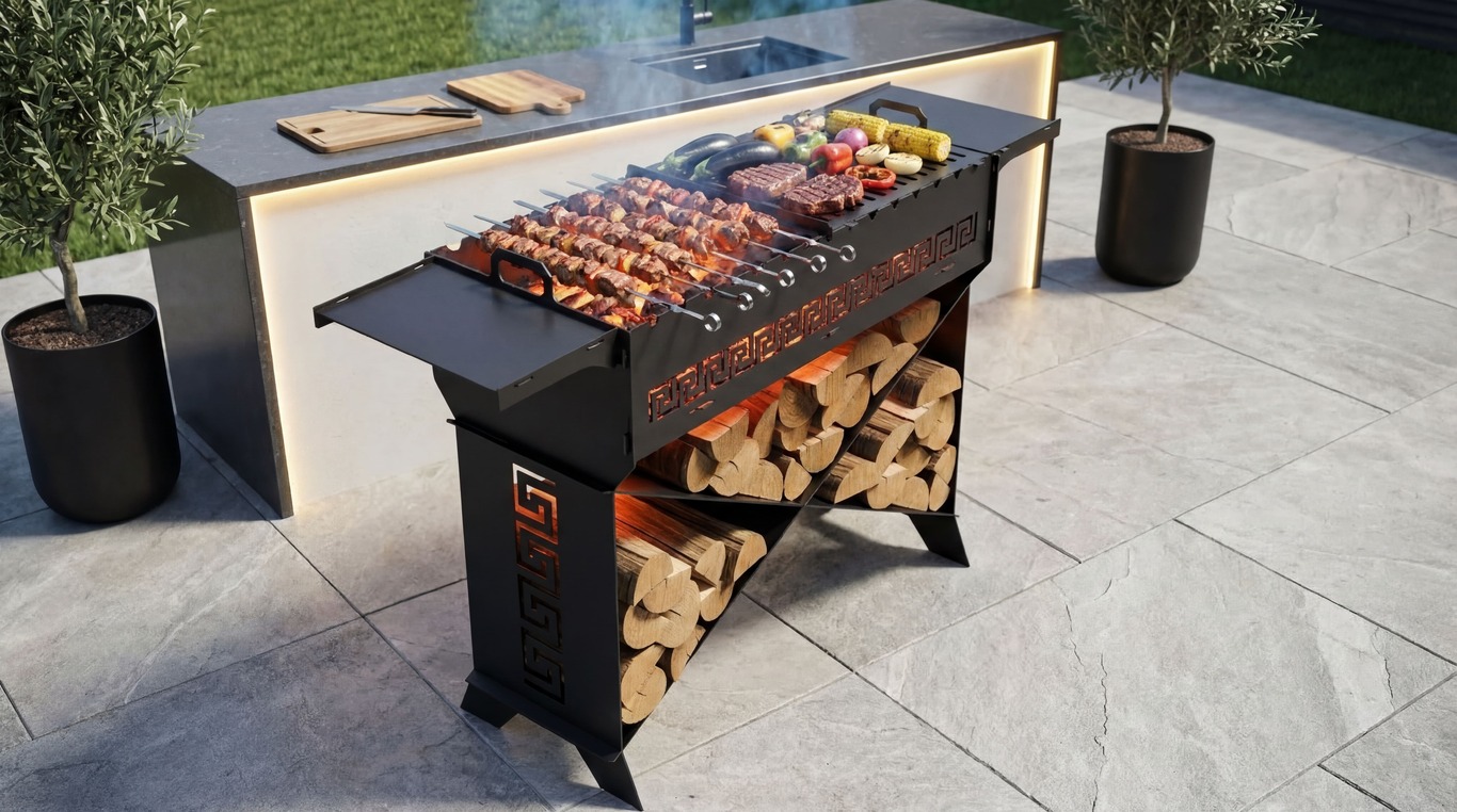 Brazier X V1 Fire Pit Grill. DXF files for plasma, laser cutting. Фото 2
