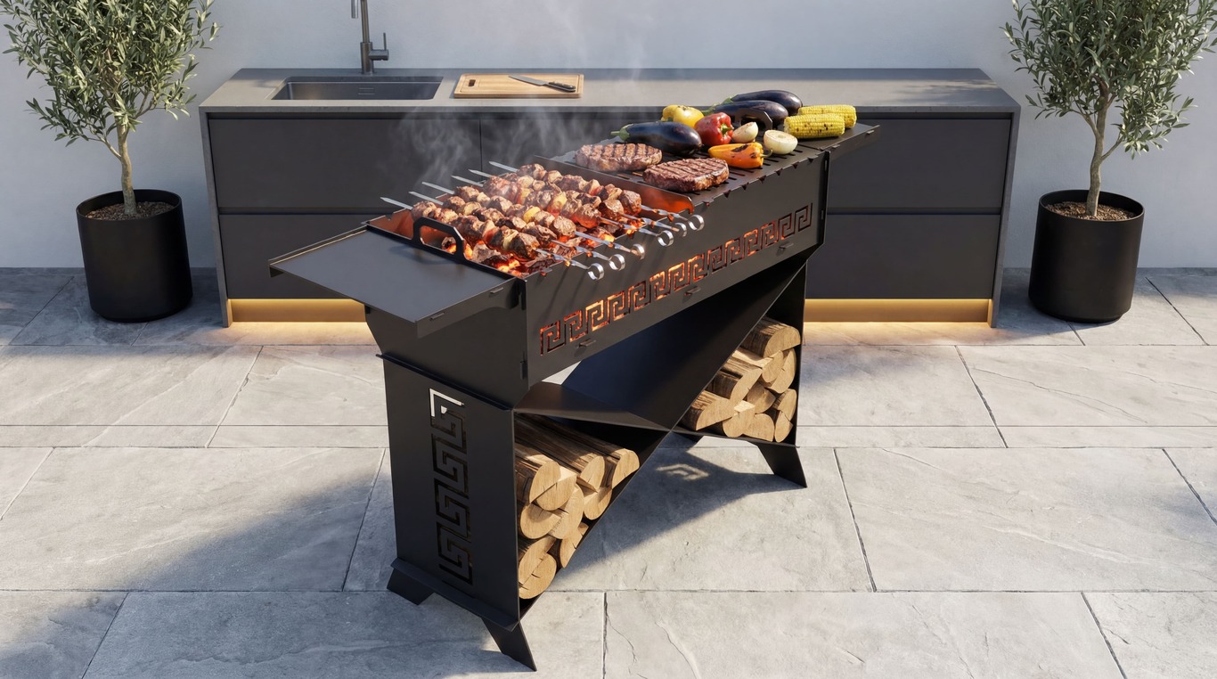 Brazier X V1 Fire Pit Grill. DXF files for plasma, laser cutting. Фото 3
