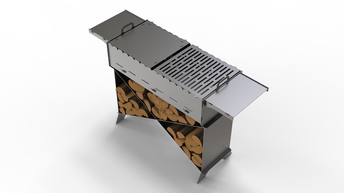 Brazier X V1 Fire Pit Grill. DXF files for plasma, laser cutting. Фото 7