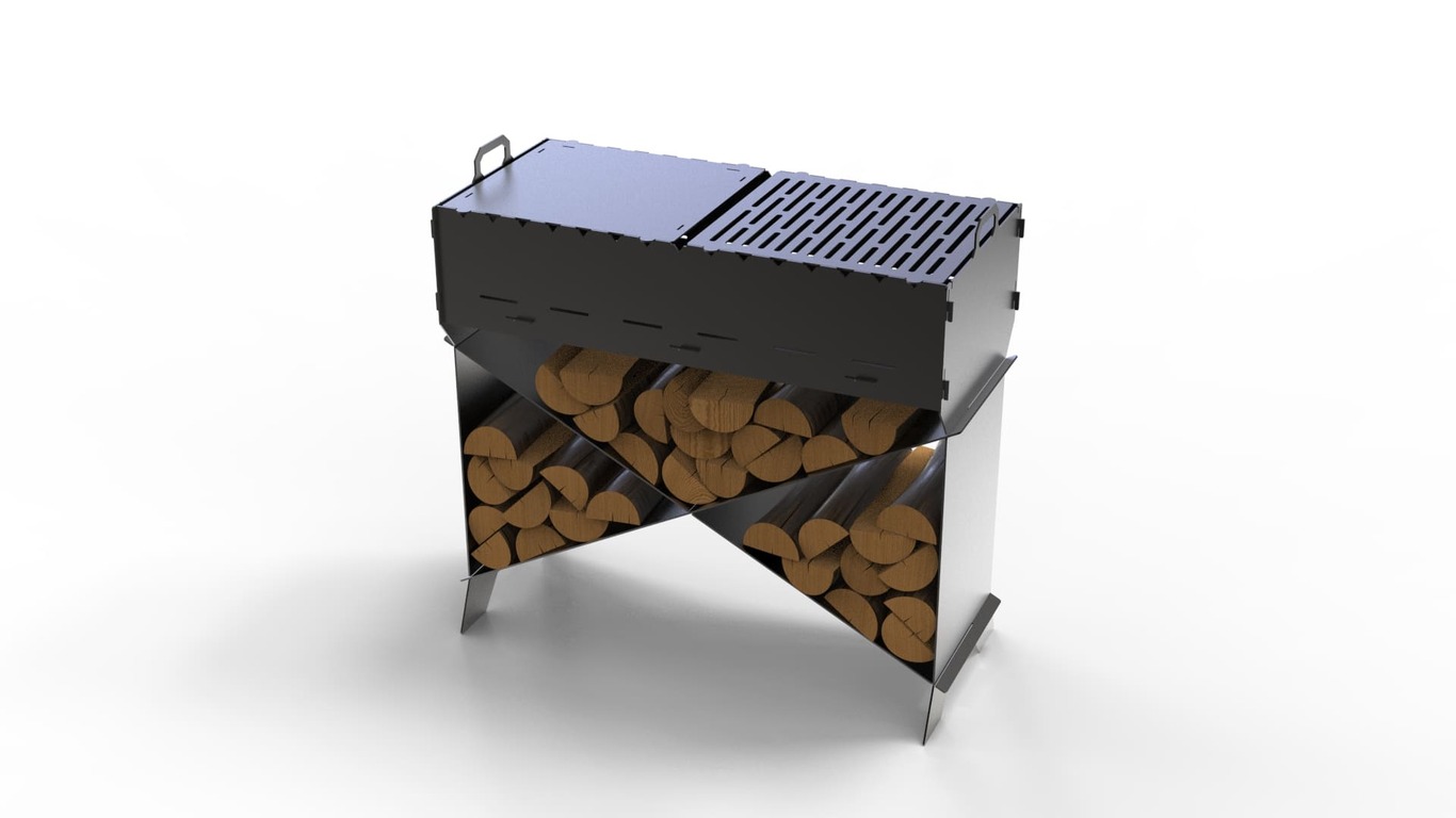 Brazier X V1 Fire Pit Grill. DXF files for plasma, laser cutting. Фото 8