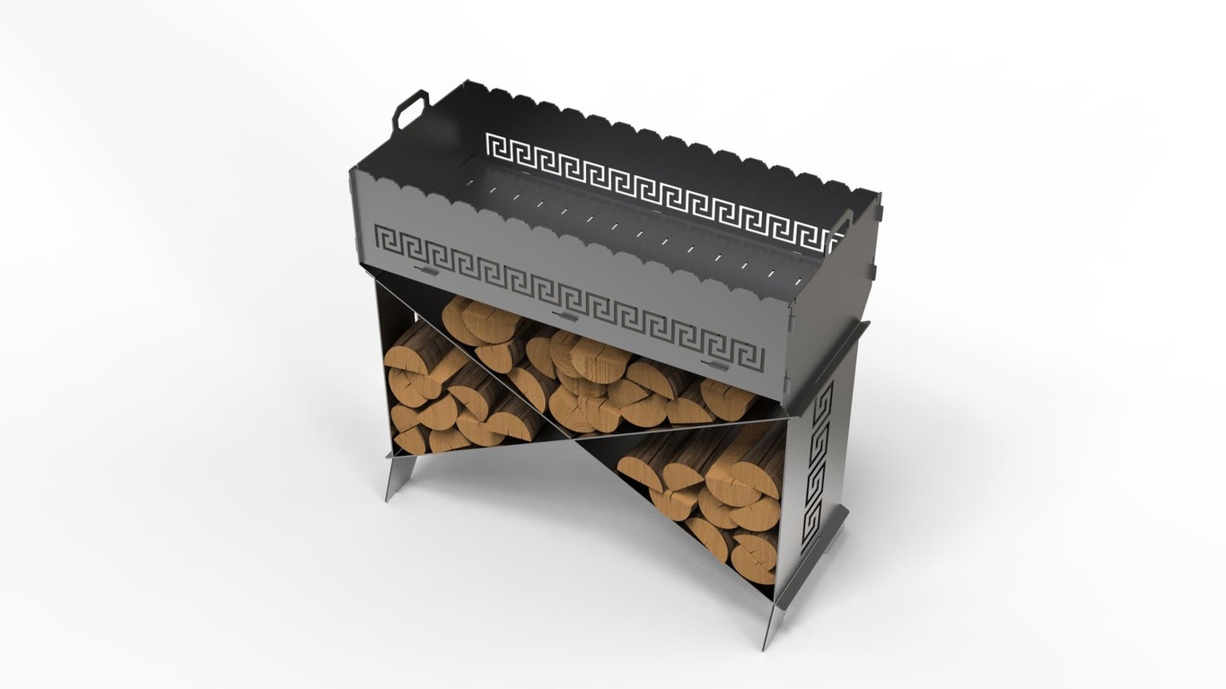 Brazier X V1 Fire Pit Grill. DXF files for plasma, laser cutting. Фото 14