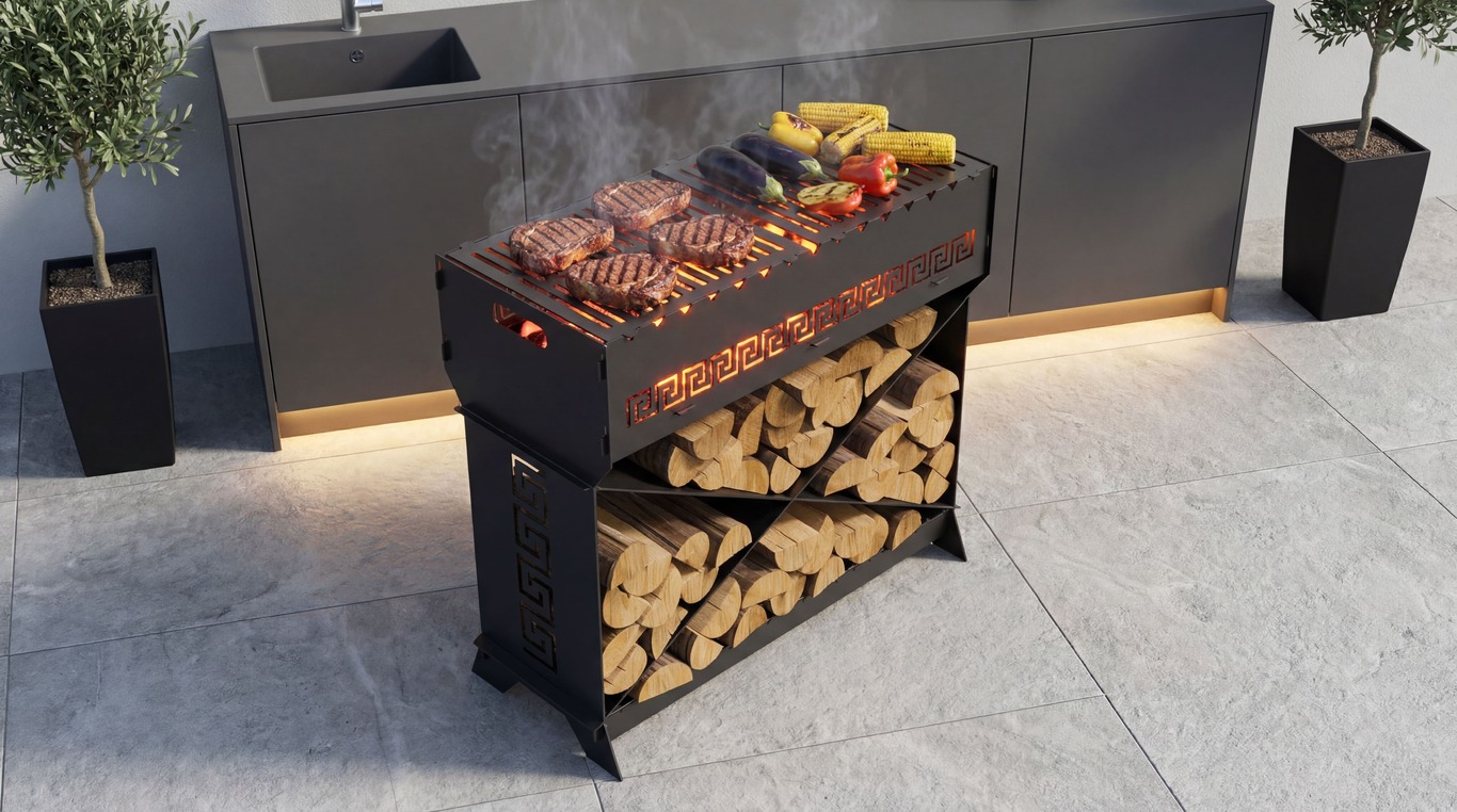 Brazier X V2 Fire Pit Grill. DXF files for plasma, laser cutting. Фото 18
