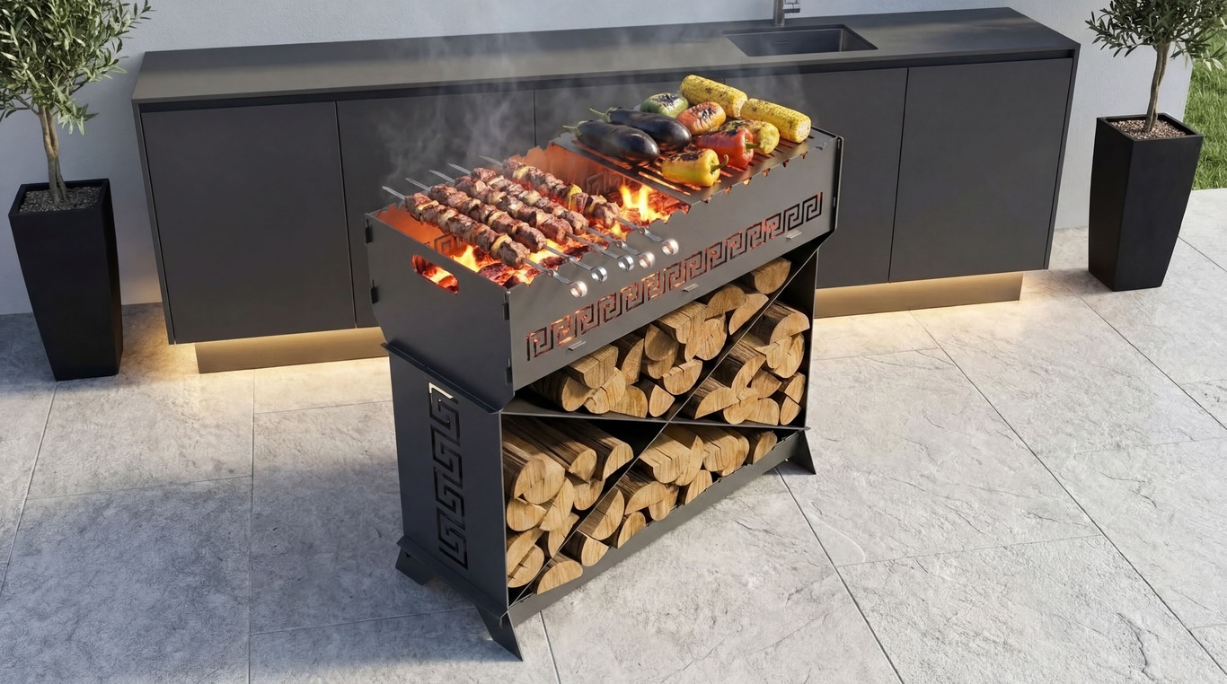 Brazier X V2 Fire Pit Grill. DXF files for plasma, laser cutting. Фото 2
