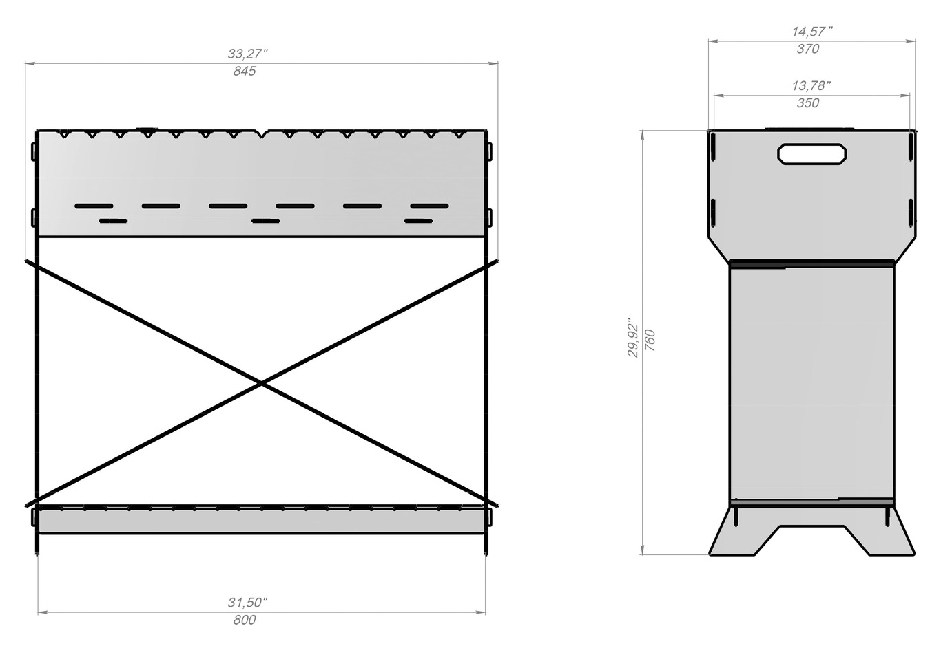 Brazier X V2 Fire Pit Grill. DXF files for plasma, laser cutting. Фото 19