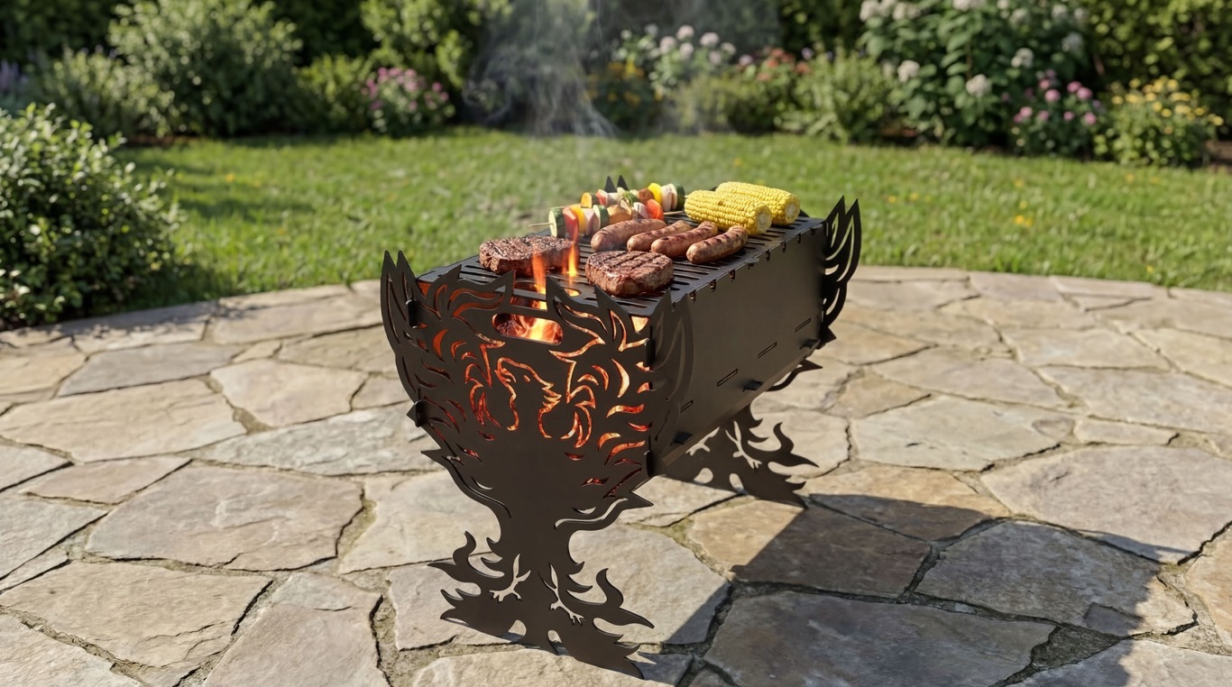 Fenix Fire Pit Grill. DXF files for plasma, laser cutting. Фото 2