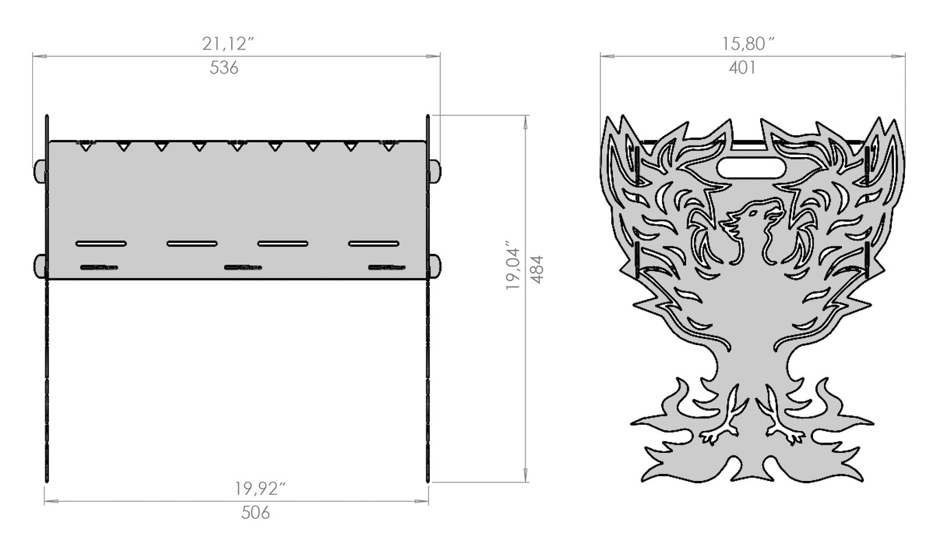 Fenix Fire Pit Grill. DXF files for plasma, laser cutting. Фото 11