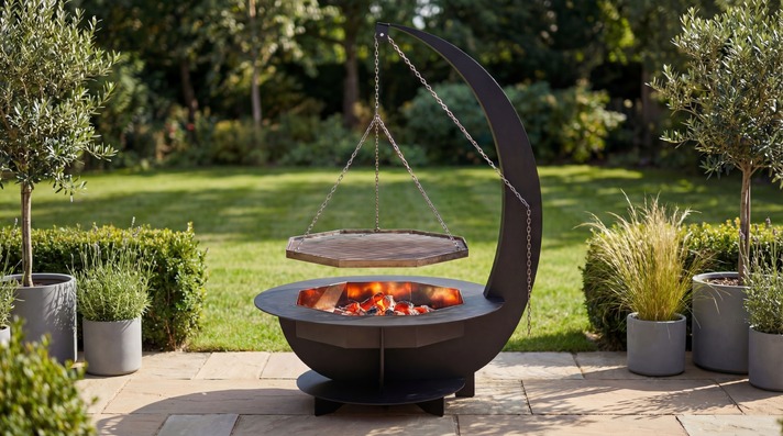 Barbecue a Legna Mezzaluna. File DXF per taglio plasma, laser
