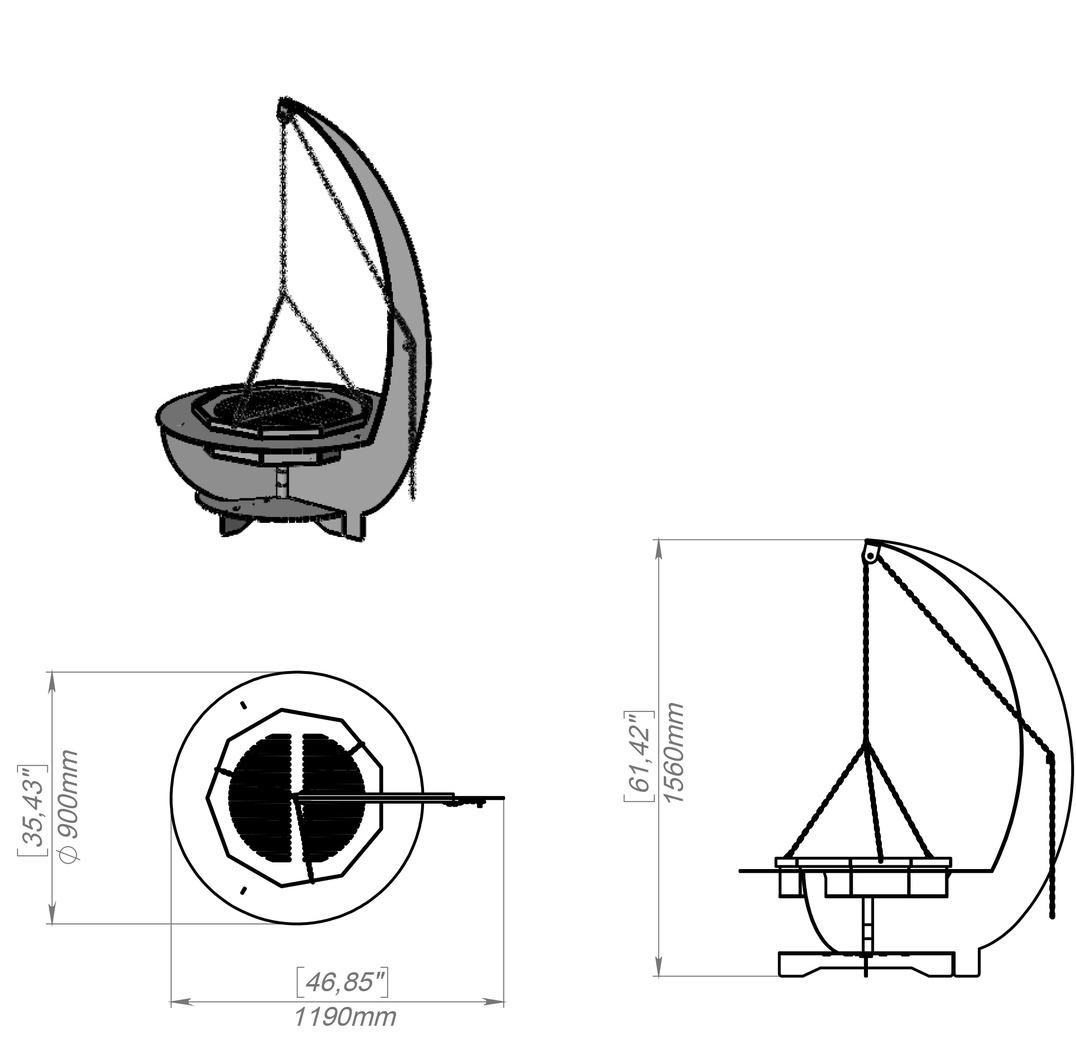 Barbecue a Legna Mezzaluna. File DXF per taglio plasma, laser. Фото 13