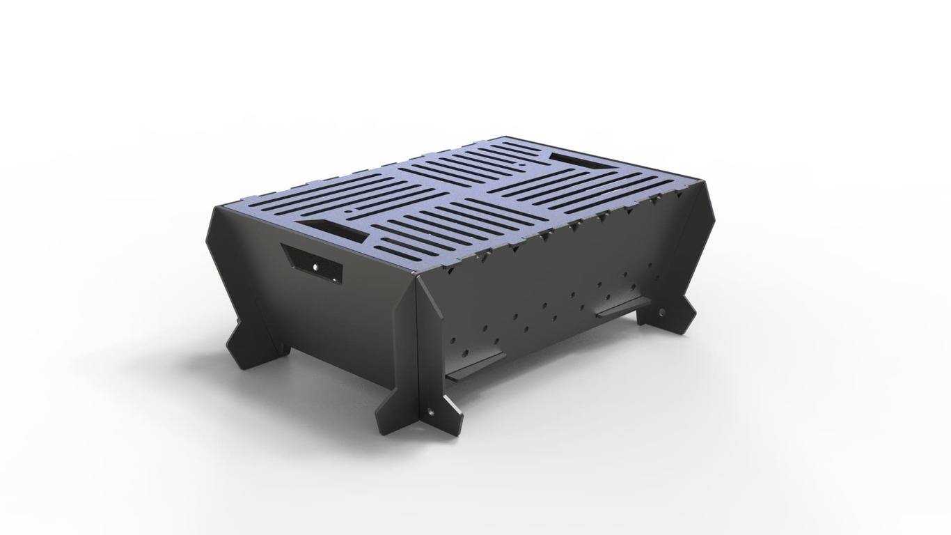 Barbecue a Legna Pieghevole. File DXF per taglio plasma, laser. Barbecue per campeggio. Фото 3