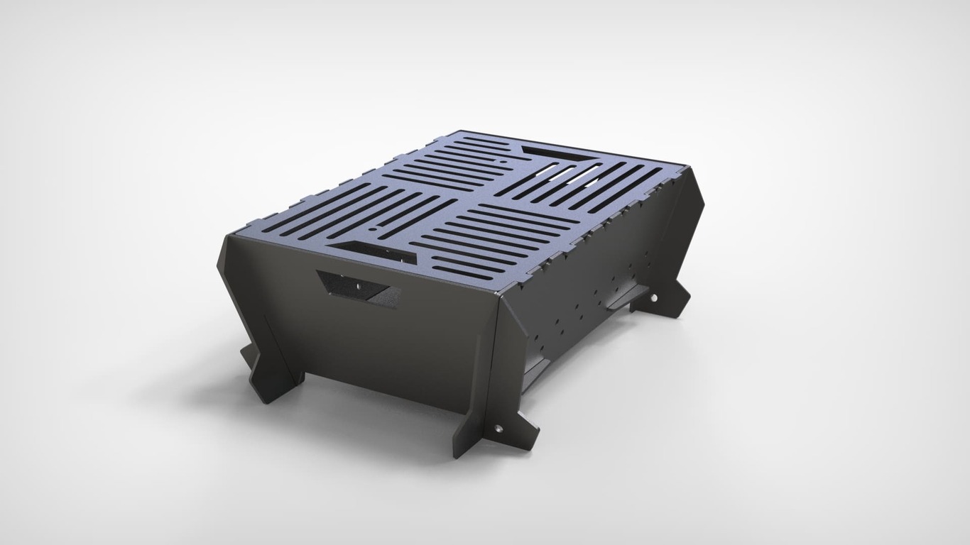 Barbecue a Legna Pieghevole. File DXF per taglio plasma, laser. Barbecue per campeggio. Фото 4