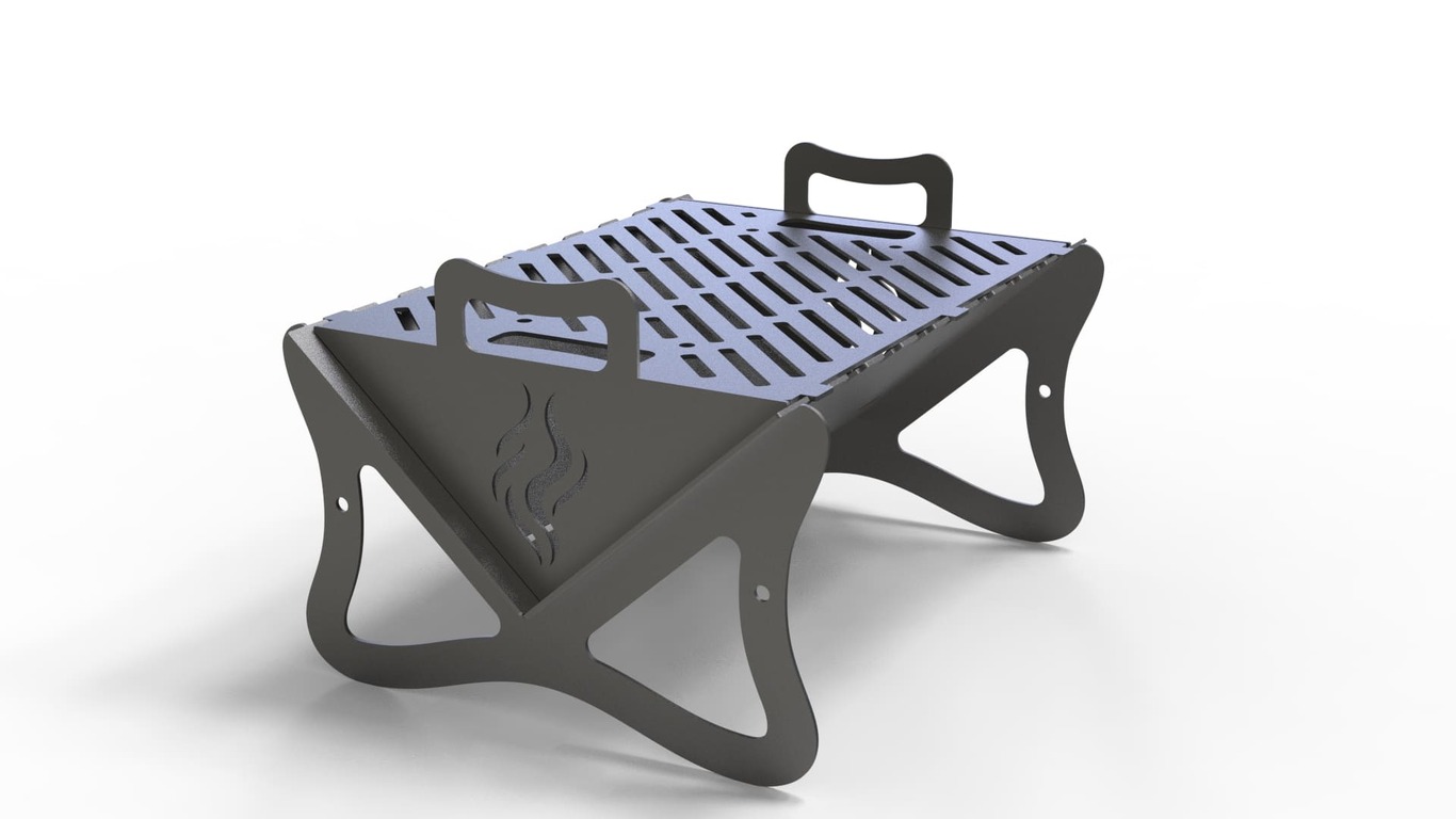 Flat-Pack V2 Fire Pit Grill. DXF files for plasma, laser cutting. Barbecue for Camping. Фото 4