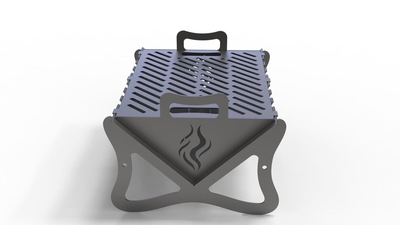 Flat-Pack V2 Fire Pit Grill. DXF files for plasma, laser cutting. Barbecue for Camping. Фото 5