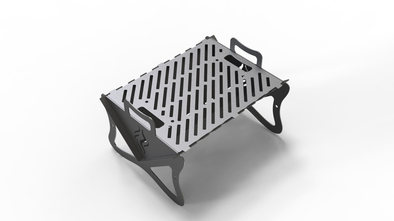 Flat-Pack V2 Fire Pit Grill. DXF files for plasma, laser cutting. Barbecue for Camping. Фото 6