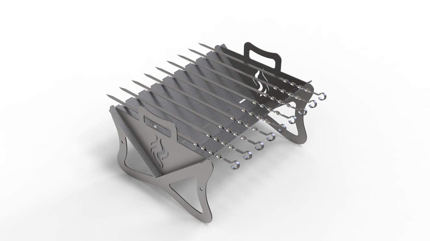 Flat-Pack V2 Fire Pit Grill. DXF files for plasma, laser cutting. Barbecue for Camping. Фото 7