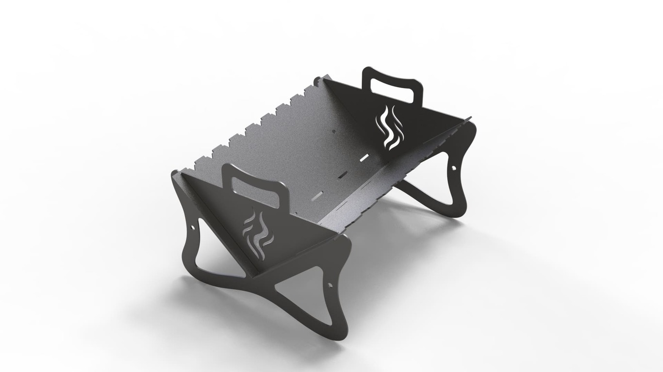 Flat-Pack V2 Fire Pit Grill. DXF files for plasma, laser cutting. Barbecue for Camping. Фото 8