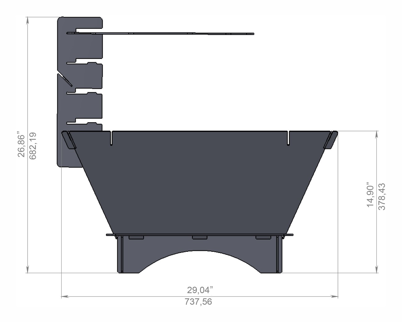 29-Inch Square Fire Pit Grill. DXF files for plasma, laser cutting. Фото 14