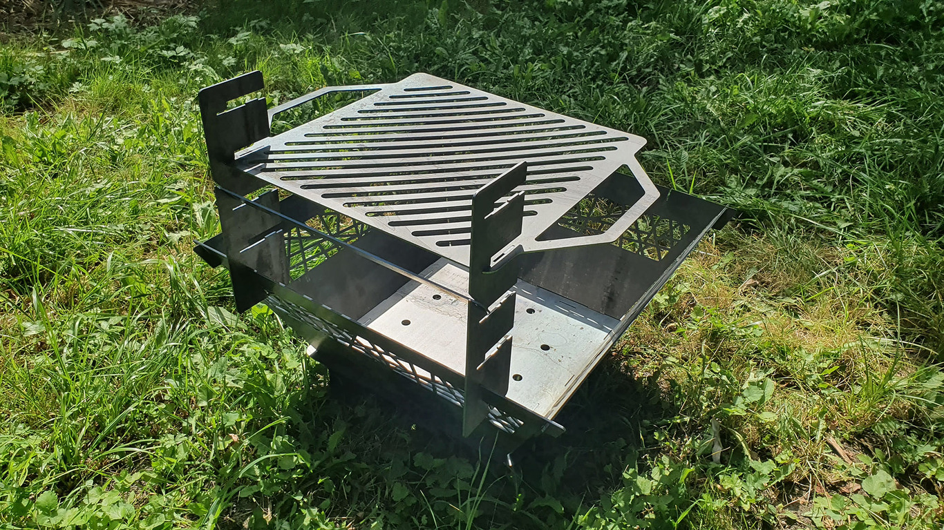 29-Inch Square Fire Pit Grill with Ornament. DXF files for plasma, laser cutting. Фото 5
