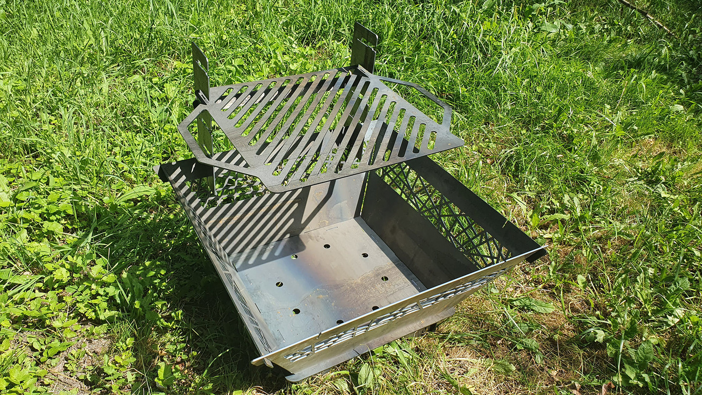 29-Inch Square Fire Pit Grill with Ornament. DXF files for plasma, laser cutting. Фото 6