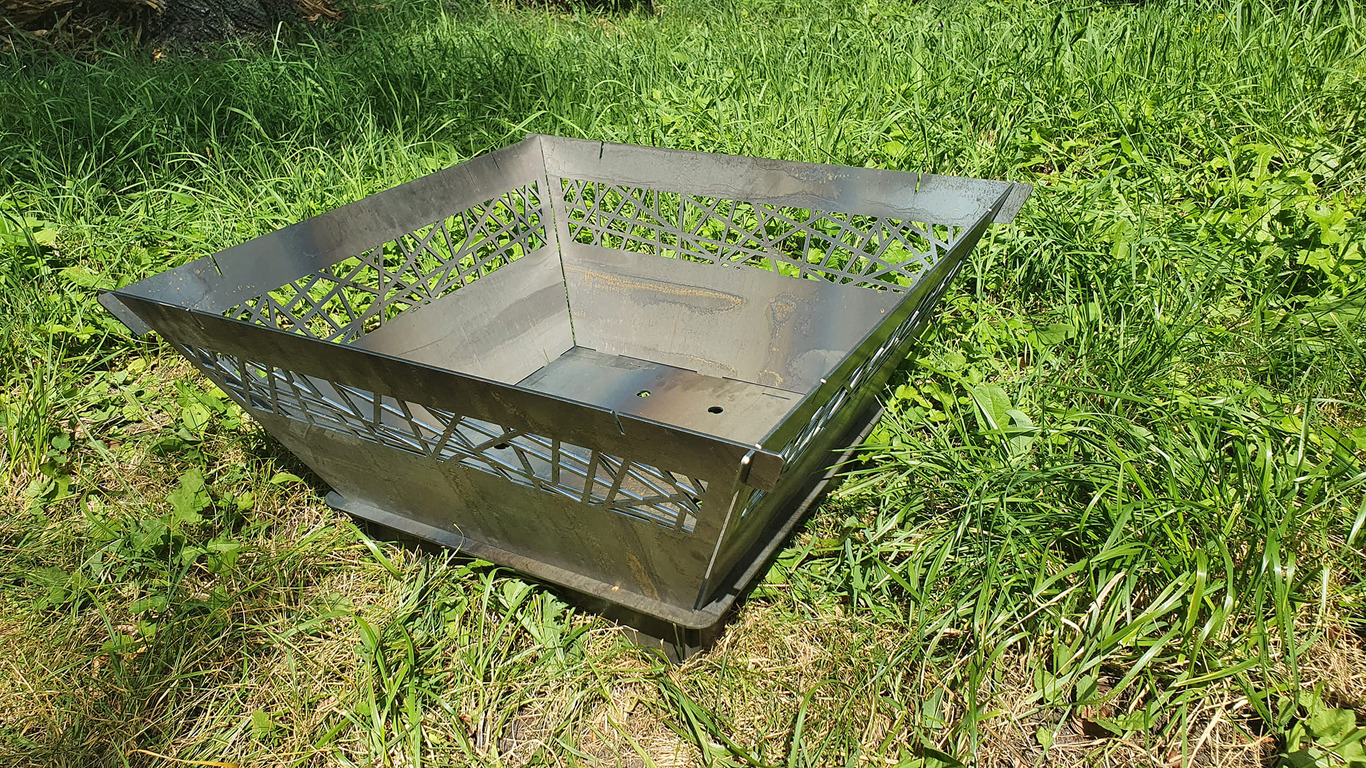 29-Inch Square Fire Pit Grill with Ornament. DXF files for plasma, laser cutting. Фото 8
