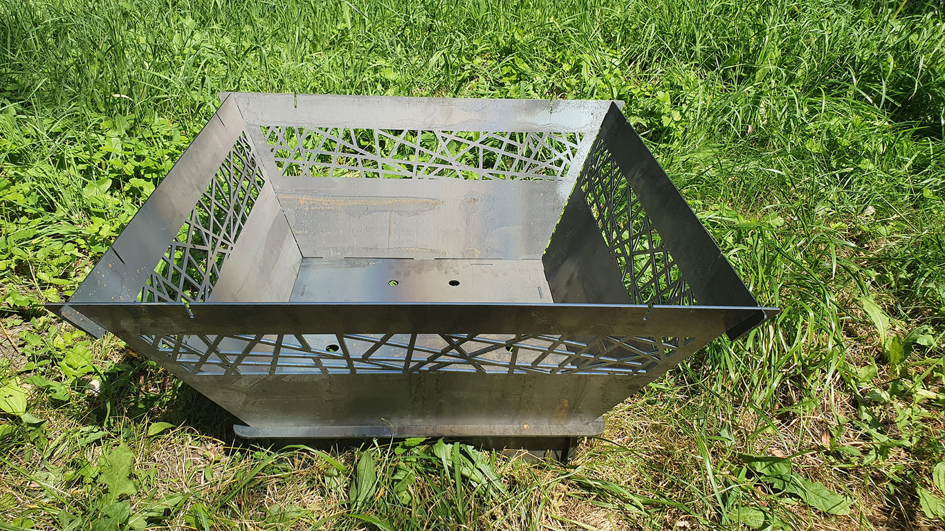 29-Inch Square Fire Pit Grill with Ornament. DXF files for plasma, laser cutting. Фото 9