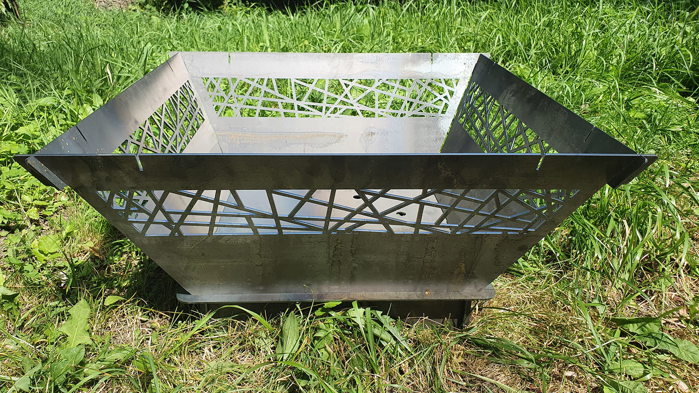 29-Inch Square Fire Pit Grill with Ornament. DXF files for plasma, laser cutting. Фото 11