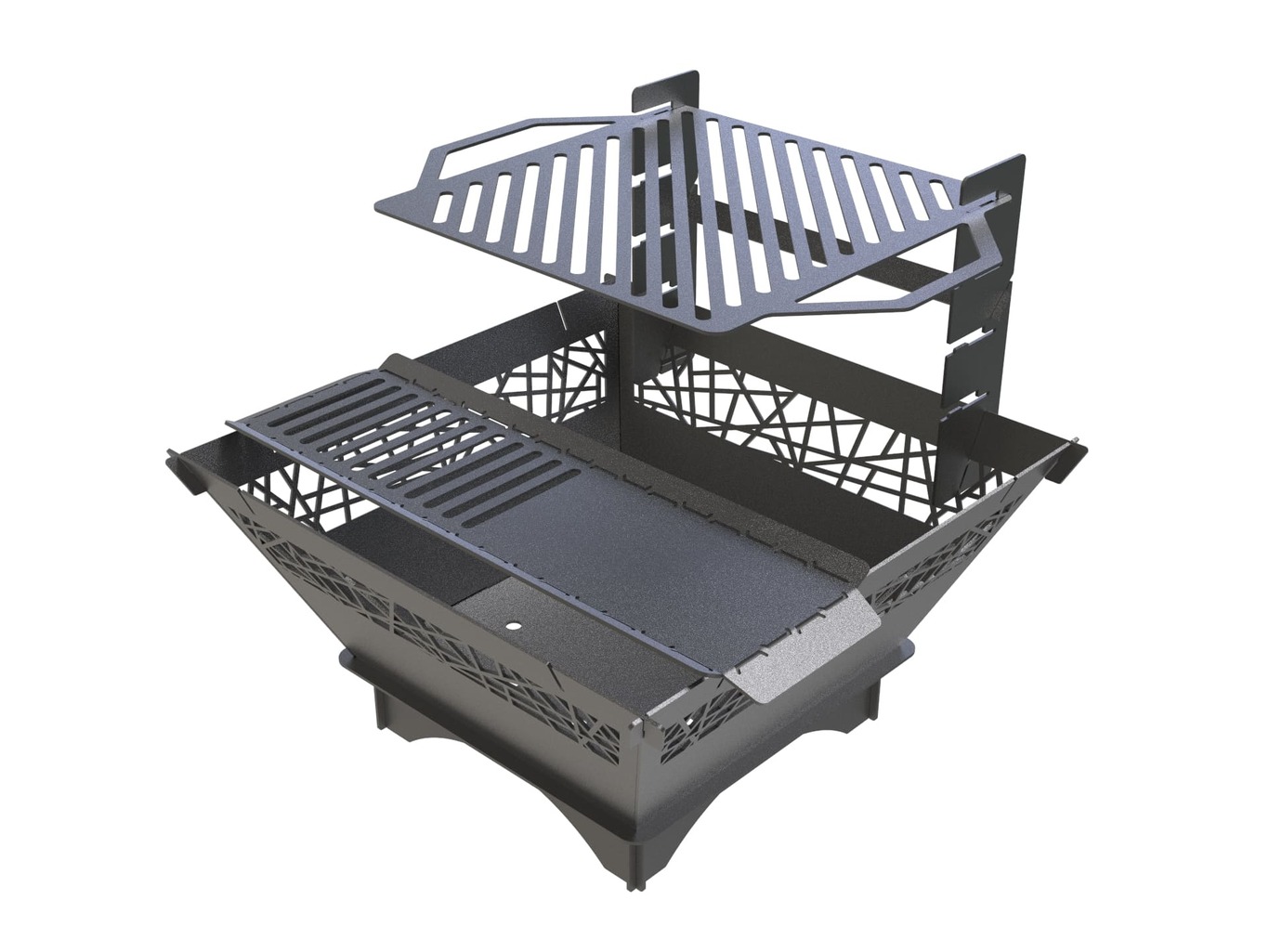 29-Inch Square Fire Pit Grill with Ornament. DXF files for plasma, laser cutting. Фото 14