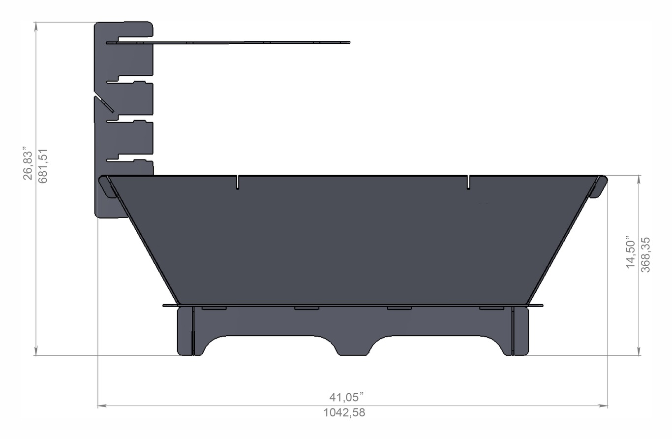 41-Inch Square Fire Pit Grill. DXF files for plasma, laser cutting. Фото 16